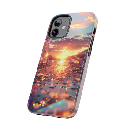 Abstract Sunrise Crystal Design Tough Phone Case