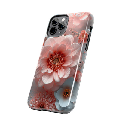 Beautiful 3D Pink & White Floral Design Tough Phone Case.