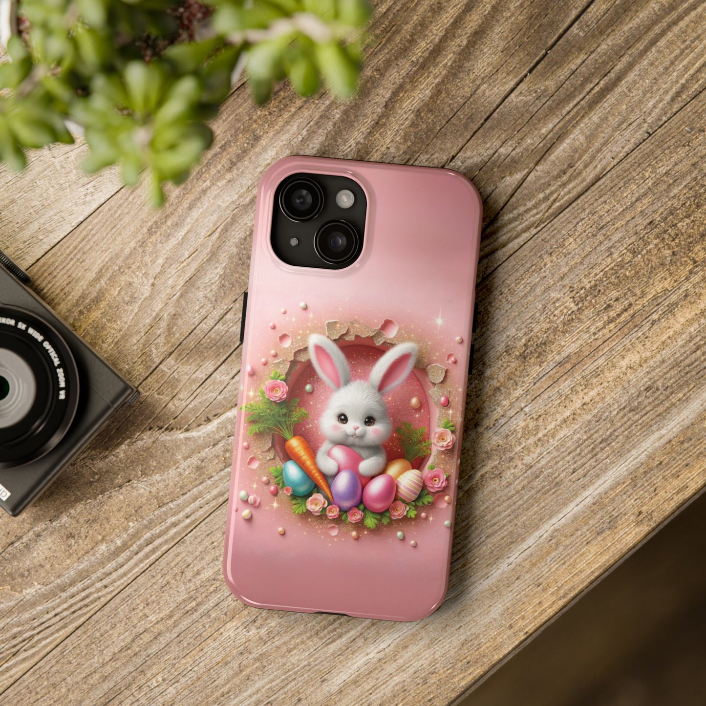 Easter Bunny Hole in the Wall design Tough Phone Case compatible with a large variety of iphone models