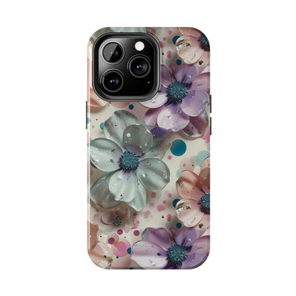 Fun Pastel Flowers Digital print Design Tough Phone Case compatible with a large variety of iPhone models, Gift, Phone Case