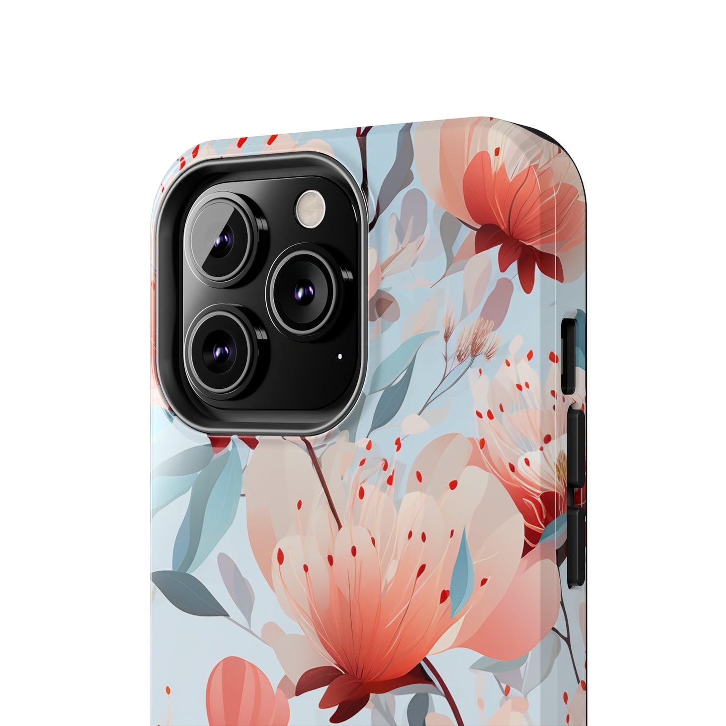 Red Flowers Digital print Design Tough Phone Case compatible with a large variety of iPhone models, Gift, Phone Case