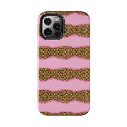 Girly Cheetah Wave Design Phone Case- Lightweight, Impact Resistant Cover for iPhone 6, 6s, 12, 13, 14, 15