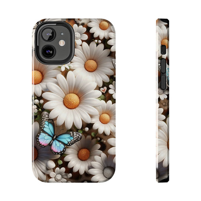 Butterflies, Leopard Print & Daisies Digital print Design Tough Phone Case compatible with a large variety of iPhone models,Gift, Phone Case