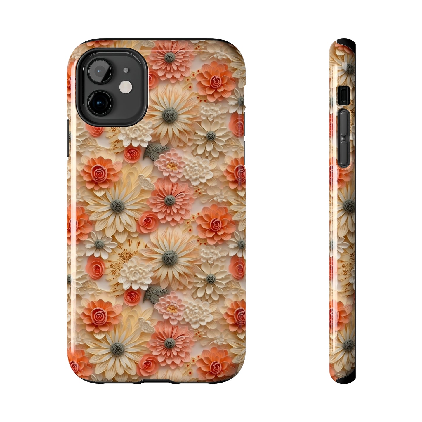 3D Wildflower Floral Pattern print design Phone Case- Lightweight, Impact Resistant Cover for iPhone 6, 6s, 12, 13, 14, 15