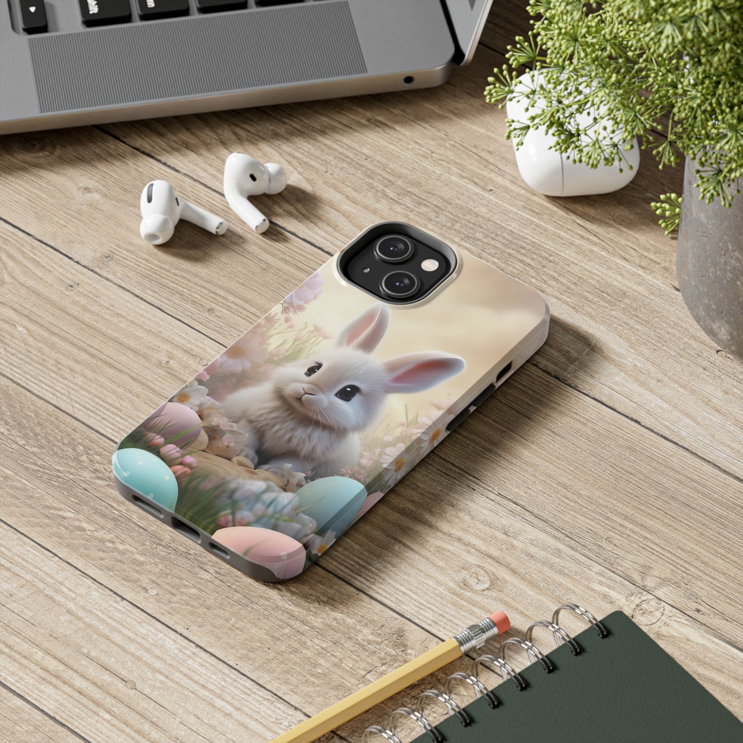 Cute Easter Bunny Pattern Design Tough Phone Case compatible with a large variety of iPhone models, Gift, Phone Case