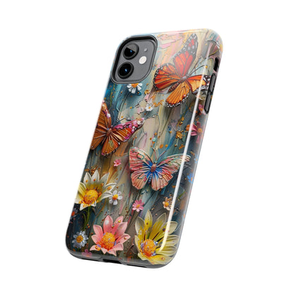 Butterfly Floral Art iPhone Case, Vibrant Nature-Inspired Protective Phone Cover compatible with a large variety of iPhone models, Phone Case, Gift