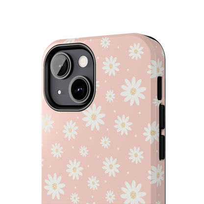 Cute Minimalist Flowers and Polka Dots Digital print Design Tough Phone Case compatible with a large variety of iPhone models, Gift, Phone Case