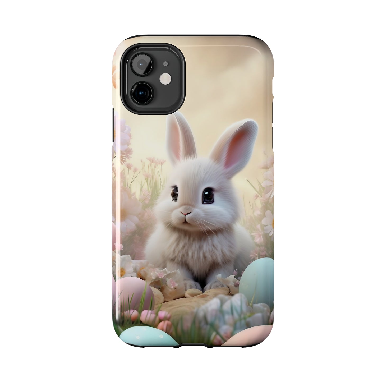 Cute Easter Bunny Pattern Design Tough Phone Case compatible with a large variety of iPhone models, Gift, Phone Case