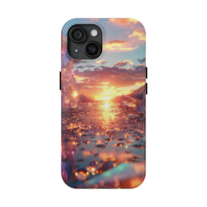 Abstract Sunrise Crystal Design Tough Phone Case