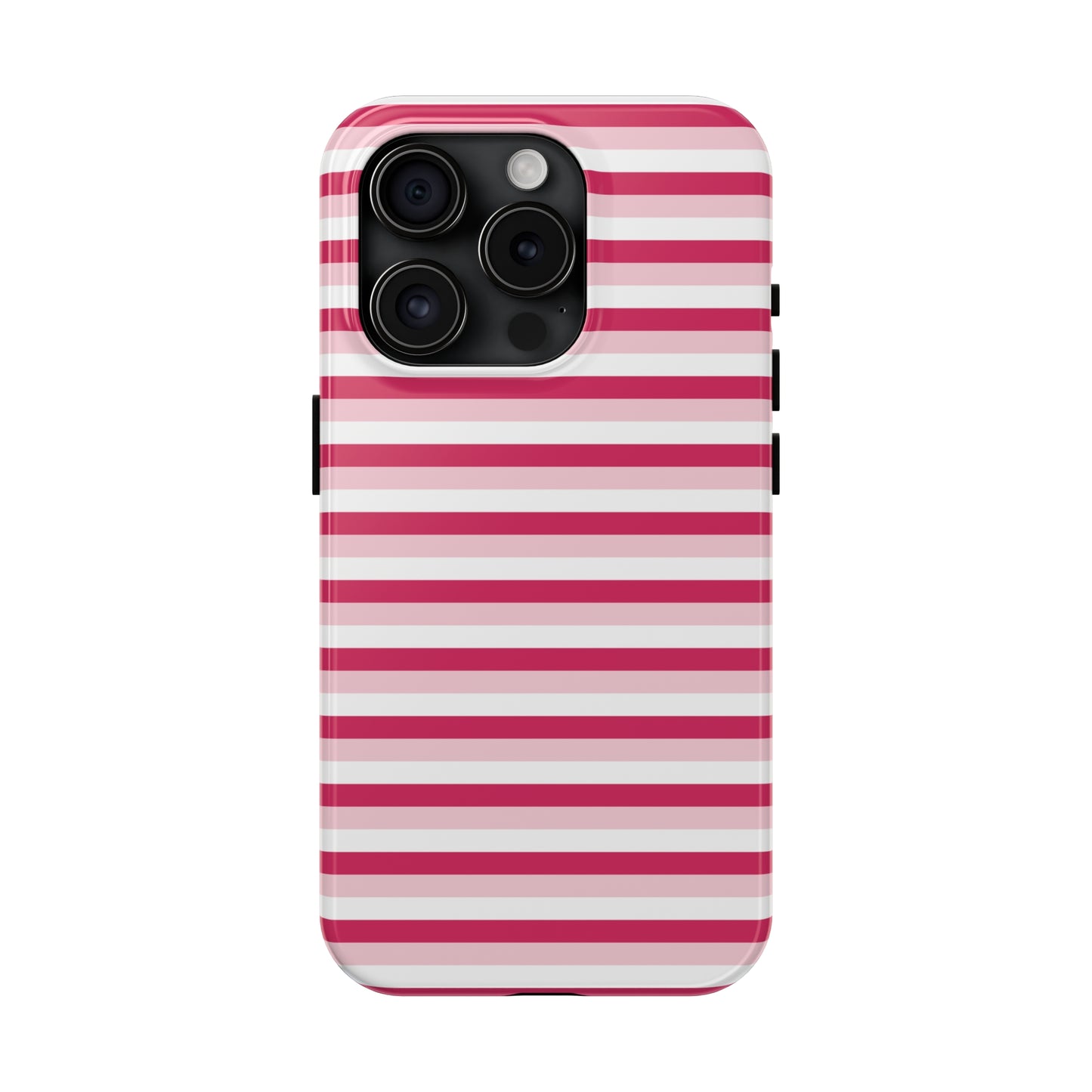 Pink and White Girly Stripe print Design Tough Phone Case compatible with a large variety of iPhone models, Gift, Phone Case