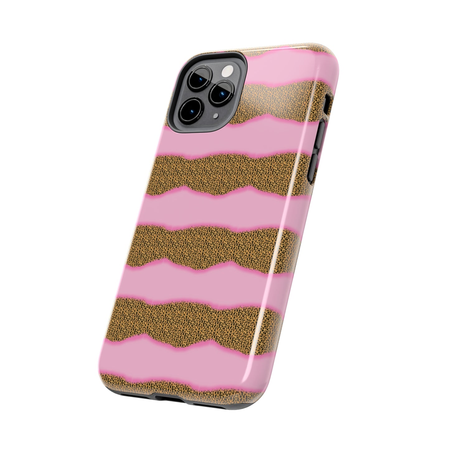 Girly Cheetah Wave Design Phone Case- Lightweight, Impact Resistant Cover for iPhone 6, 6s, 12, 13, 14, 15