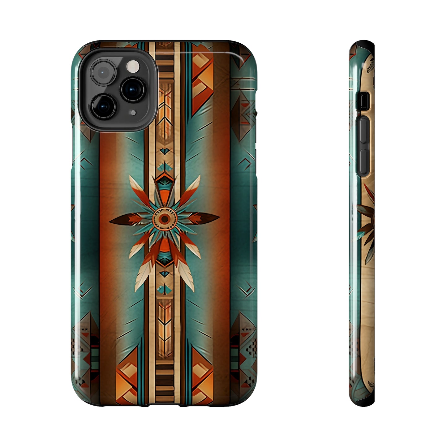 Beautiful Blue Native American Pattern Design Tough Phone Case compatible with a large variety of iPhone models, Gift, Phone Case