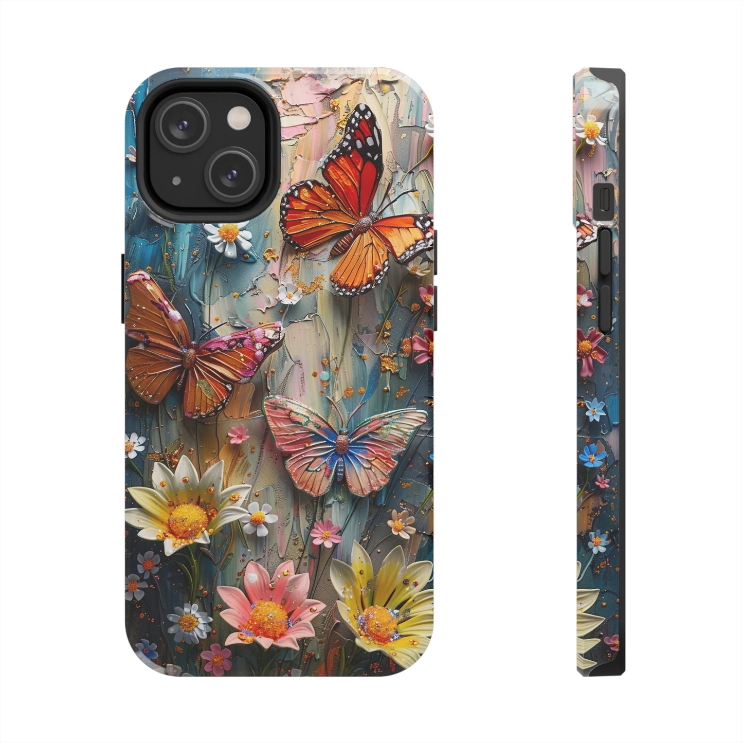 Butterfly Floral Art iPhone Case, Vibrant Nature-Inspired Protective Phone Cover compatible with a large variety of iPhone models, Phone Case, Gift