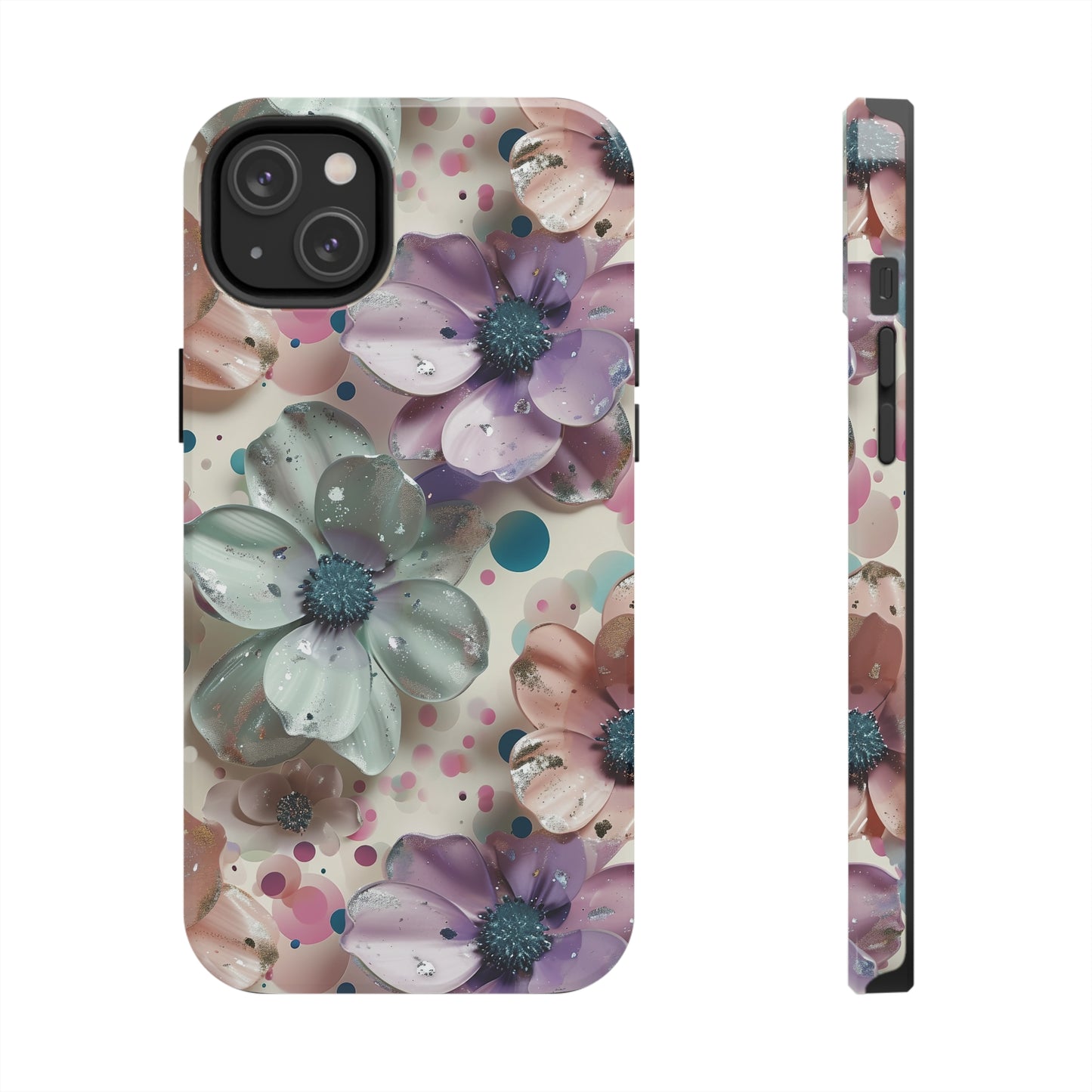 Fun Pastel Flowers Digital print Design Tough Phone Case compatible with a large variety of iPhone models, Gift, Phone Case