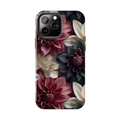 Elegant Dahlias design Tough Phone Case compatible with a large variety of iPhone models, Birthday Gift, Phone Case