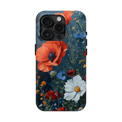 Wildflowers Vibrant Tones Digital print Design Tough Phone Case compatible with a large variety of iPhone models, Gift, Phone Case