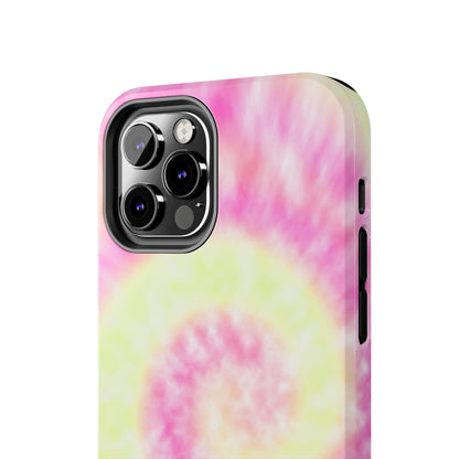 Pink and Yellow Tie Dye Design Phone Case- Lightweight, Impact Resistant Cover for iPhone 6, 6s, 12, 13, 14, 15