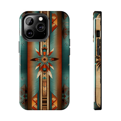 Beautiful Blue Native American Pattern Design Tough Phone Case compatible with a large variety of iPhone models, Gift, Phone Case