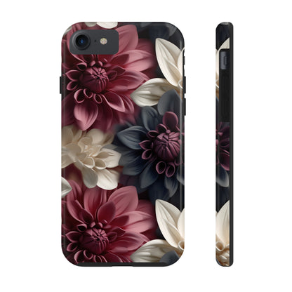 Elegant Dahlias design Tough Phone Case compatible with a large variety of iPhone models, Birthday Gift, Phone Case