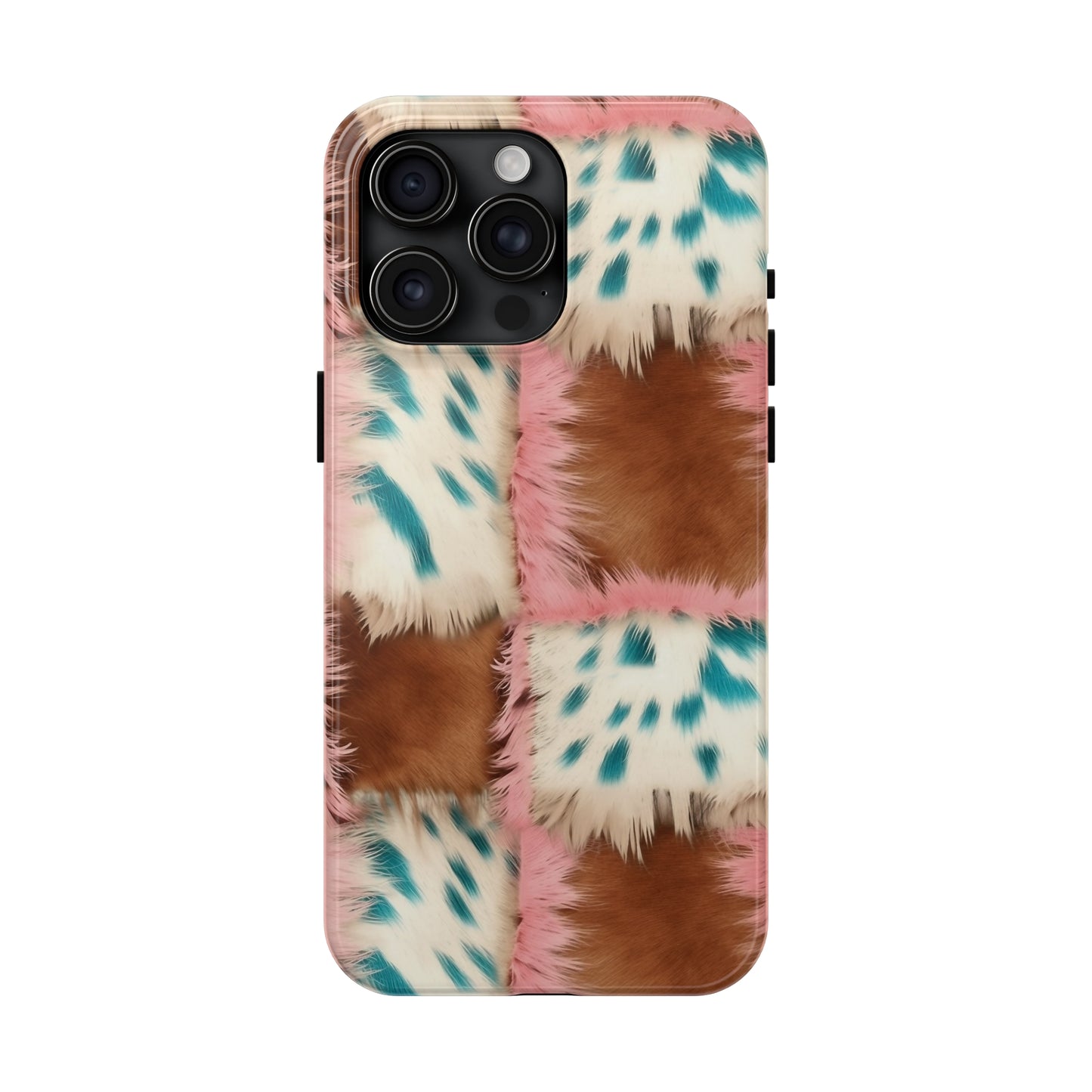 Modern Cowgirl Cowhide Design Pattern Print Tough Phone Case compatible with a large variety of phone models, Phone Case, Gift