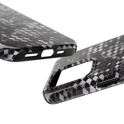 3D Checkerboard Print Pattern Design Tough Phone Case compatible with a large variety of iPhone models, Phone Case, Gift