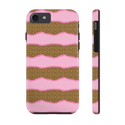 Girly Cheetah Wave Design Phone Case- Lightweight, Impact Resistant Cover for iPhone 6, 6s, 12, 13, 14, 15