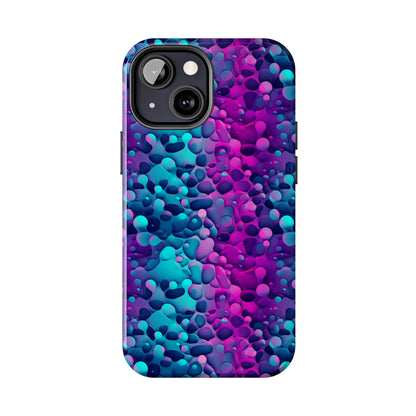 3D Bubble Print Pattern Design Tough Phone Case compatible with a large variety of iPhone models, Phone Case, Gift