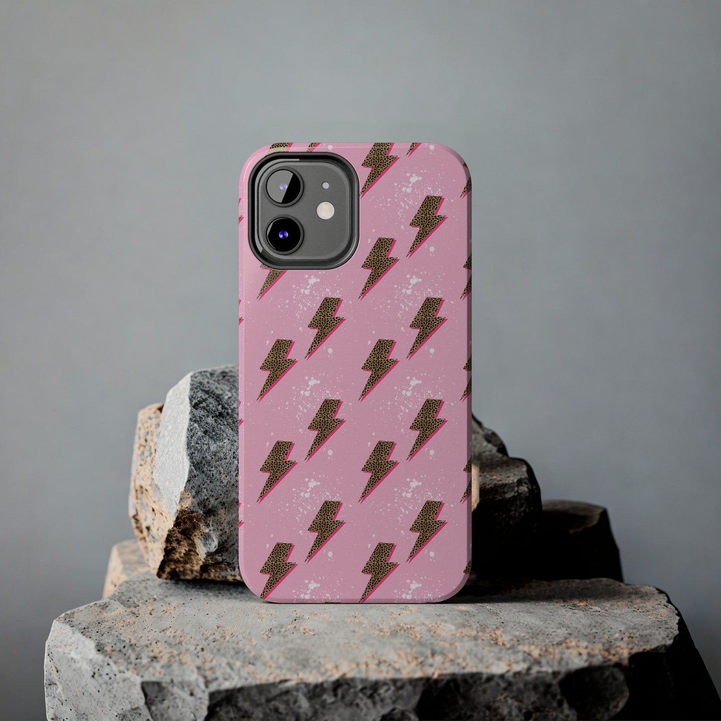 Cheetah Print Lightning Bolts Design Phone Case- Lightweight, Impact Resistant Cover for iPhone 6, 6s, 12, 13, 14, 15