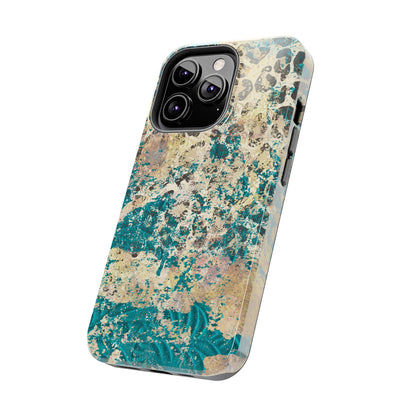 Western Turquoise and Cheetah Design Tough Phone Case compatible with a large variety of phone models, Gift, Phone Case