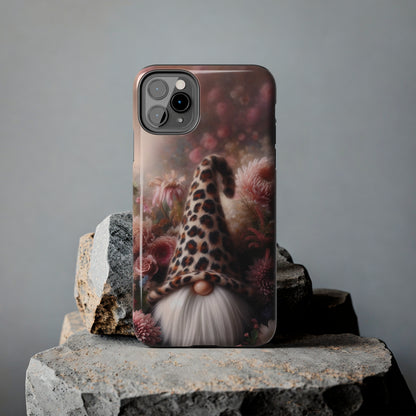 Leopard Print Fantasy Gnome Design Phone Case- Lightweight, Impact Resistant Cover for iPhone 6, 6s, 12, 13, 14, 15