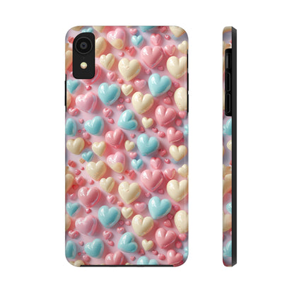 Valentine's Candy Hearts Pattern Design Tough Phone Case compatible with a large variety of iPhone models, Gift, Phone Case