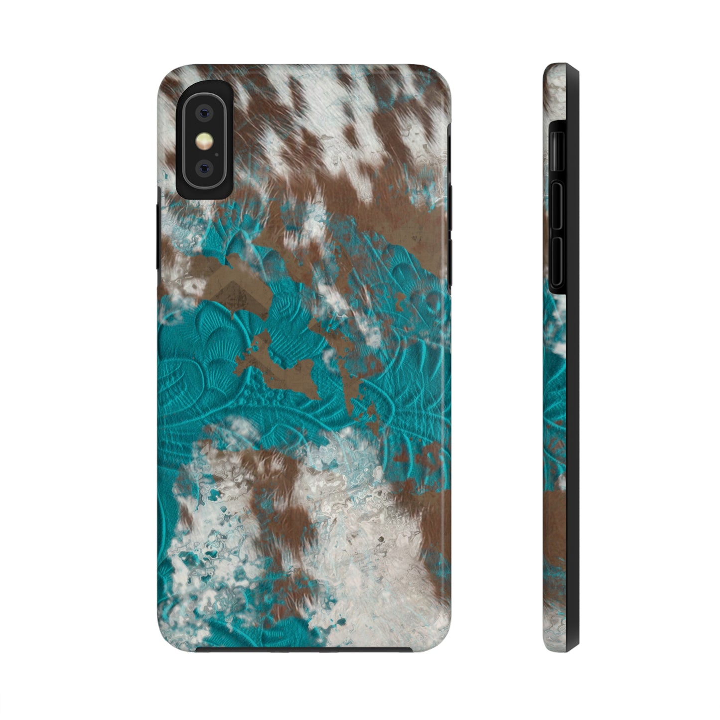 Western Cow Print Design  Phone Case- Lightweight, Impact Resistant Cover for iPhone 6, 6s, 12, 13, 14, 15