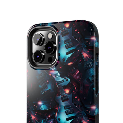 Guitar Pattern Design Tough Phone Case compatible with a large variety of iPhone models, Phone Case, Birthday Gift