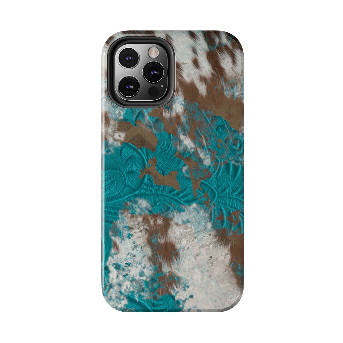 Western Cow Print Design  Phone Case- Lightweight, Impact Resistant Cover for iPhone 6, 6s, 12, 13, 14, 15