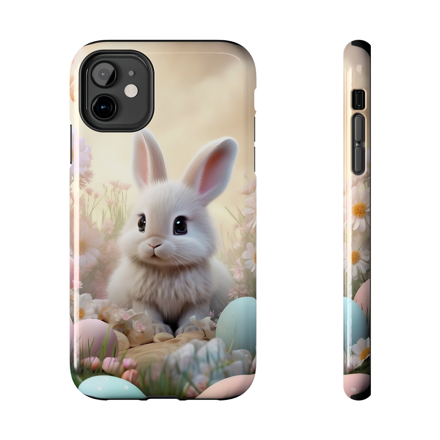 Cute Easter Bunny Pattern Design Tough Phone Case compatible with a large variety of iPhone models, Gift, Phone Case