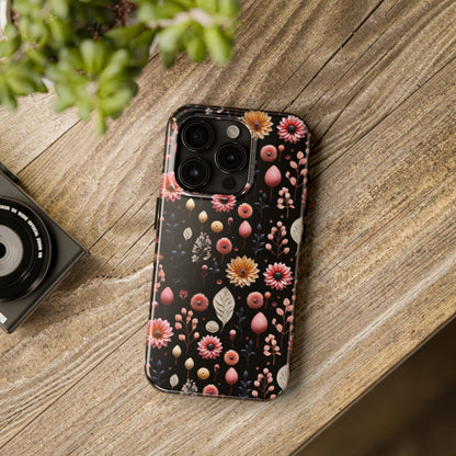 Floating Flowers print design Tough Phone Case compatible with a large variety of iphone models