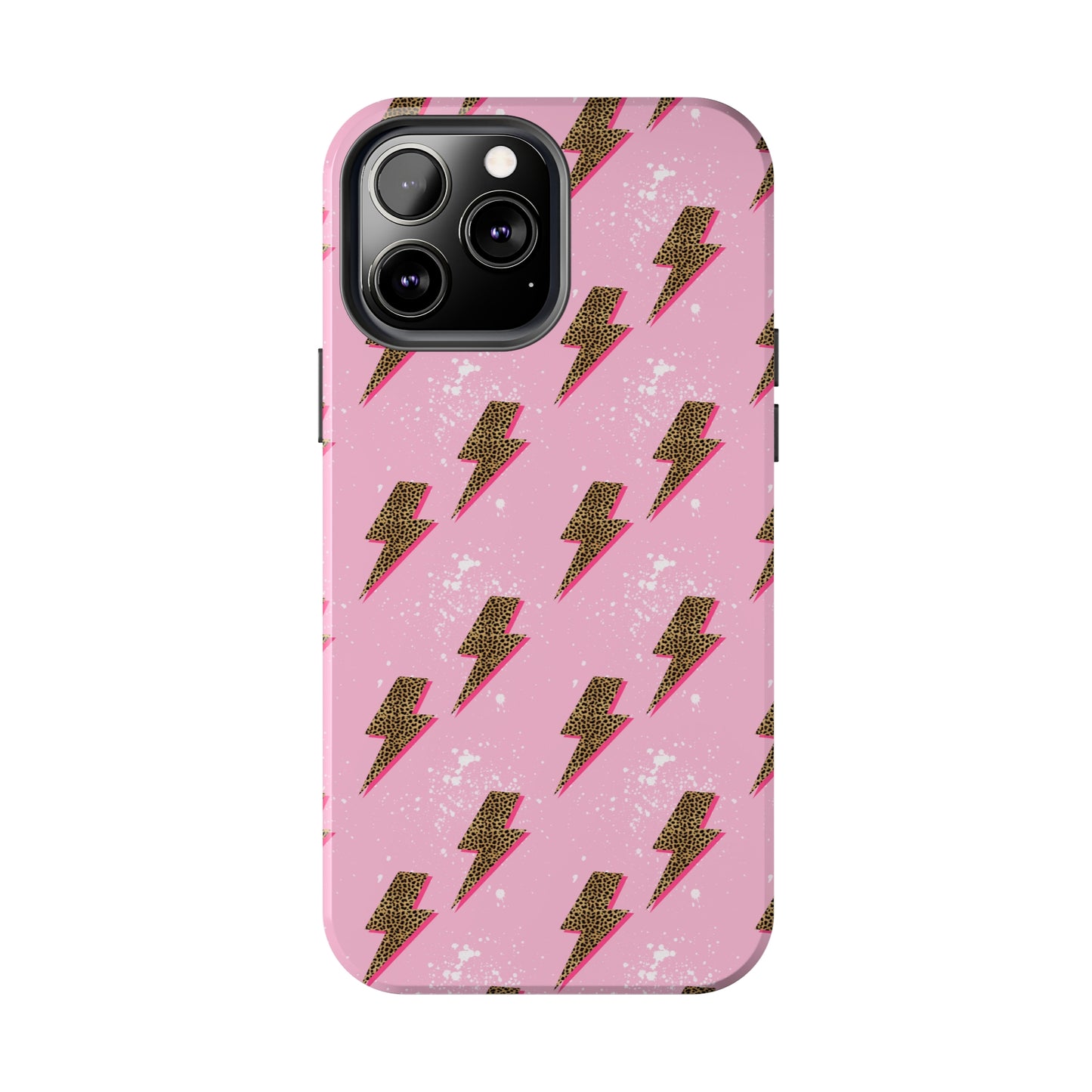 Cheetah Print Lightning Bolts Design Phone Case- Lightweight, Impact Resistant Cover for iPhone 6, 6s, 12, 13, 14, 15