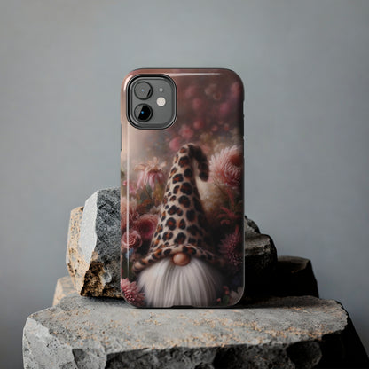 Leopard Print Fantasy Gnome Design Phone Case- Lightweight, Impact Resistant Cover for iPhone 6, 6s, 12, 13, 14, 15