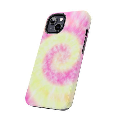 Pink and Yellow Tie Dye Design Phone Case- Lightweight, Impact Resistant Cover for iPhone 6, 6s, 12, 13, 14, 15