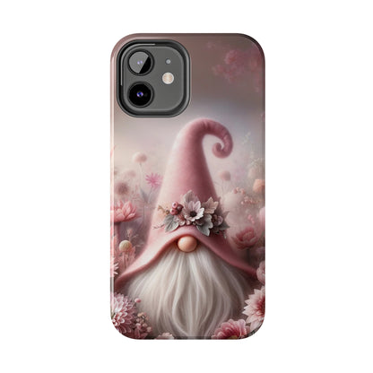 Pink Floral Fantasy Gnome Design Phone Case- Lightweight, Impact Resistant Cover for iPhone 6, 6s, 12, 13, 14, 15