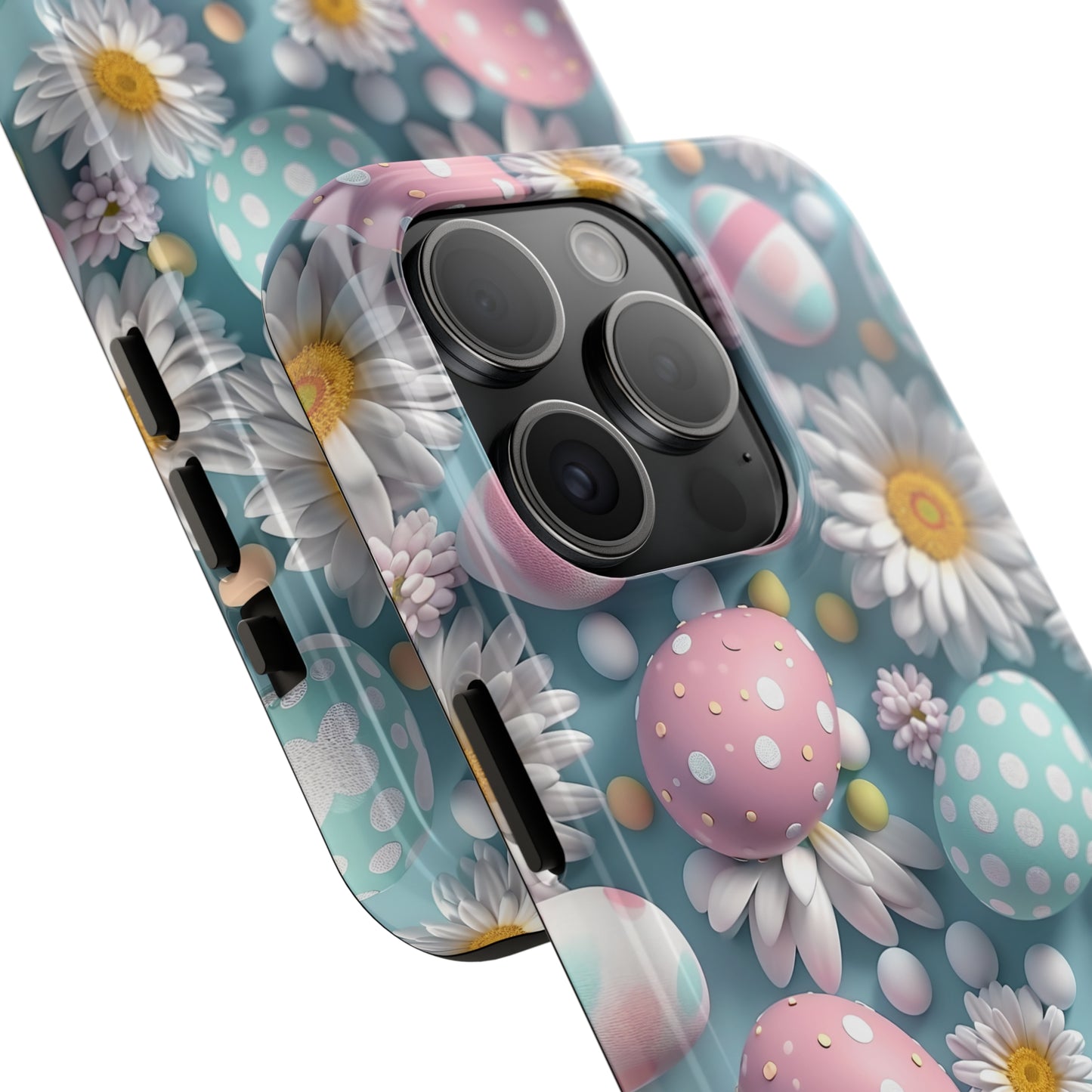 Easter Eggs and Daisies Digital print Design Tough Phone Case compatible with a large variety of iPhone models, Gift, Phone Case