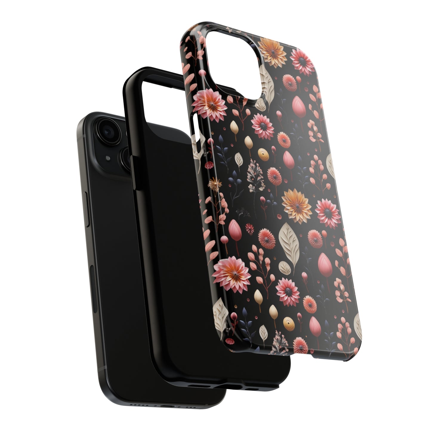 Floating Flowers print design Tough Phone Case compatible with a large variety of iphone models