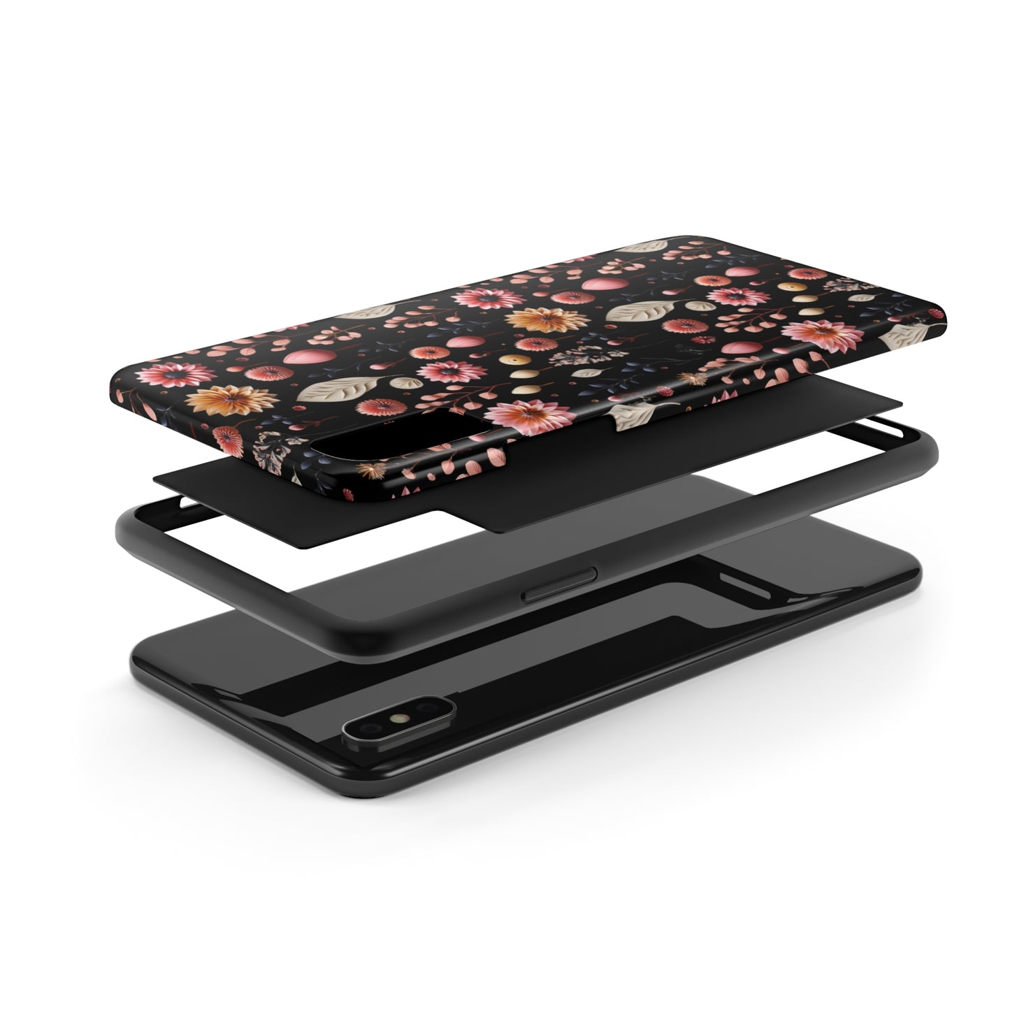 Floating Flowers print design Tough Phone Case compatible with a large variety of iphone models