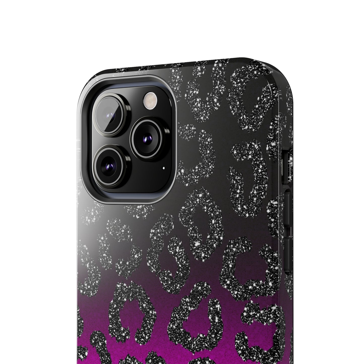 Pink and Black Ombre Leopard Design Phone Case- Lightweight, Impact Resistant Cover for iPhone 6, 6s, 12, 13, 14, 15