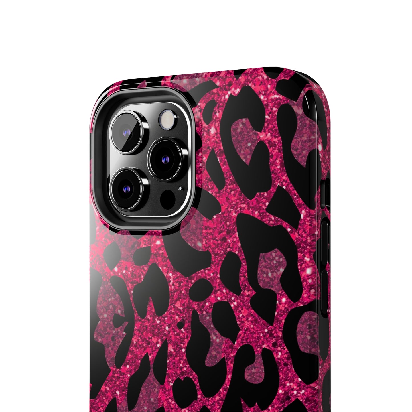 Pink and Black Leopard Design Phone Case- Lightweight, Impact Resistant Cover for iPhone 6, 6s, 12, 13, 14, 15