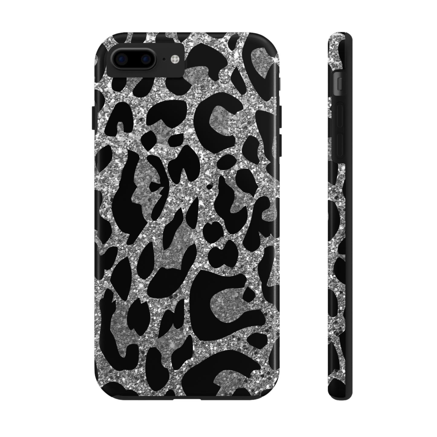 Silver and Black Leopard Design Phone Case- Lightweight, Impact Resistant Cover for iPhone 6, 6s, 12, 13, 14, 15