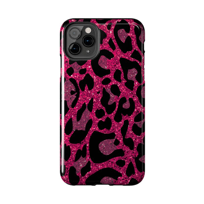 Pink and Black Leopard Design Phone Case- Lightweight, Impact Resistant Cover for iPhone 6, 6s, 12, 13, 14, 15