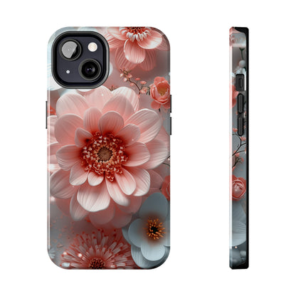 Beautiful 3D Pink & White Floral Design Tough Phone Case.