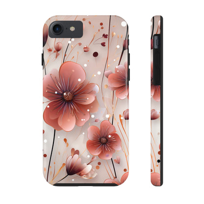 Pretty Mauve Flowers Pattern Design Tough Phone Case compatible with a large variety of iPhone models, Gift, Phone Case