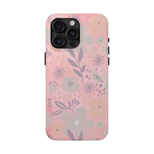 Floral pattern iPhone Case, Aesthetic Phone Cover, Artsy Floral Design, Protective Phone Cover compatible with a large variety of iPhone models, Phone Case, Gift